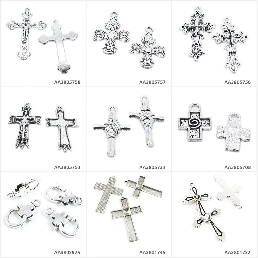 Античное серебряное покрытие искусственный Латиноамериканский крест Иисус Бог