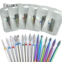 1 set ceramic diamond milling cutter nail rotary drill bits cuticle clean rainbow burr for electric manicure machine accessory
