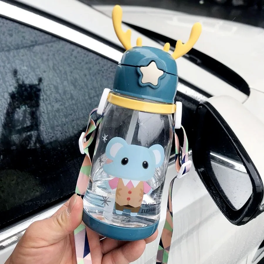 

Travel Transparent Water Bottle Cartoon Sport Fruit Straw Juice Outdoor Water Bottle Travel Hiking Garrafa Kitchen Items DF50WB