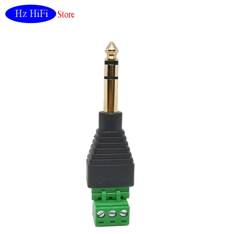 

1 шт. позолоченный 6,3 мм стерео штекер к винтовому терминалу для микрофона