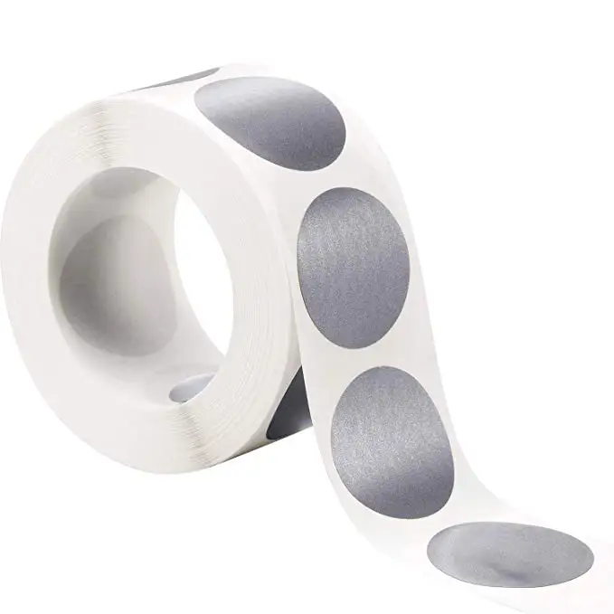 Круглые золотистые/серебристые наклейки с царапинами 1 дюйм полезны для билетов