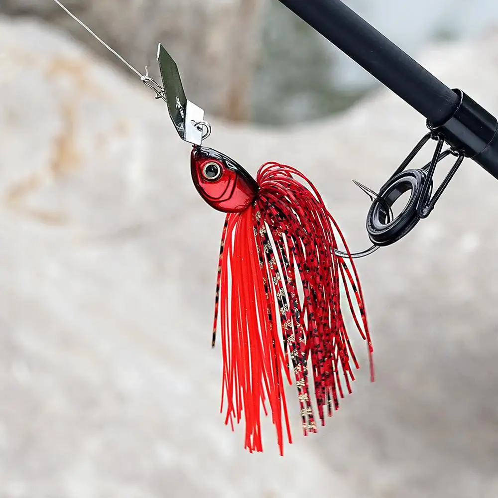 SUNMILE Fishing Chatterbait 16g Jig Hook SpinnerBaits Buzzbait With MUSTAD Hook for Bass Pike Tiger Muskie Metal Jig Lure