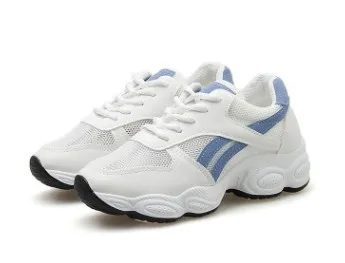 

White Sneakers Women Sport Running Shoes Mens Athletic Zapatos De Mujer Men Mesh Female Sneakers A074 Flat Platform Round Toe PU