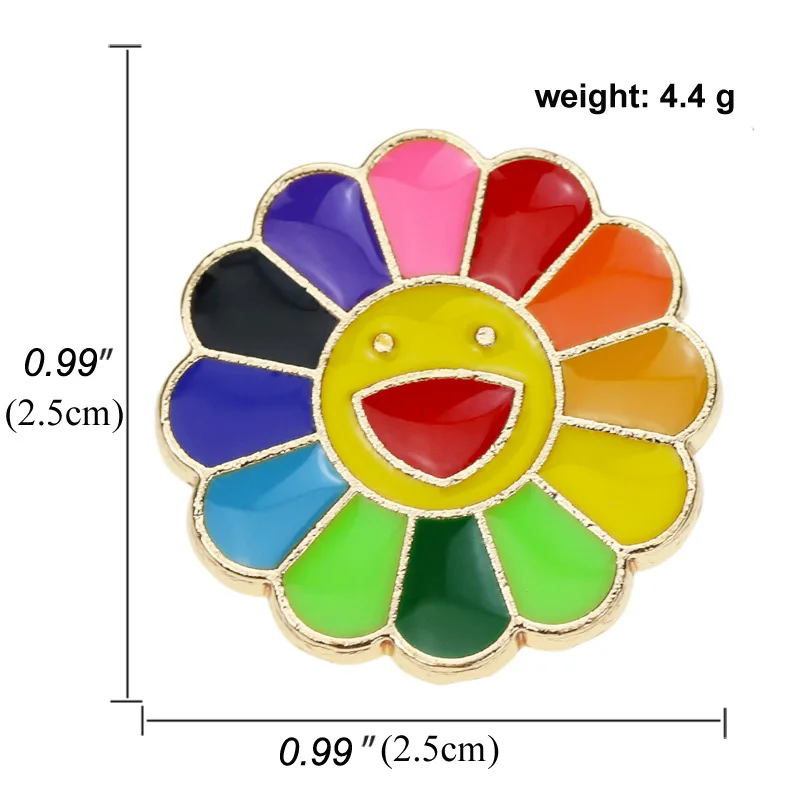 Милая семицветная брошь в виде подсолнуха солнуха цветка разноцветная с