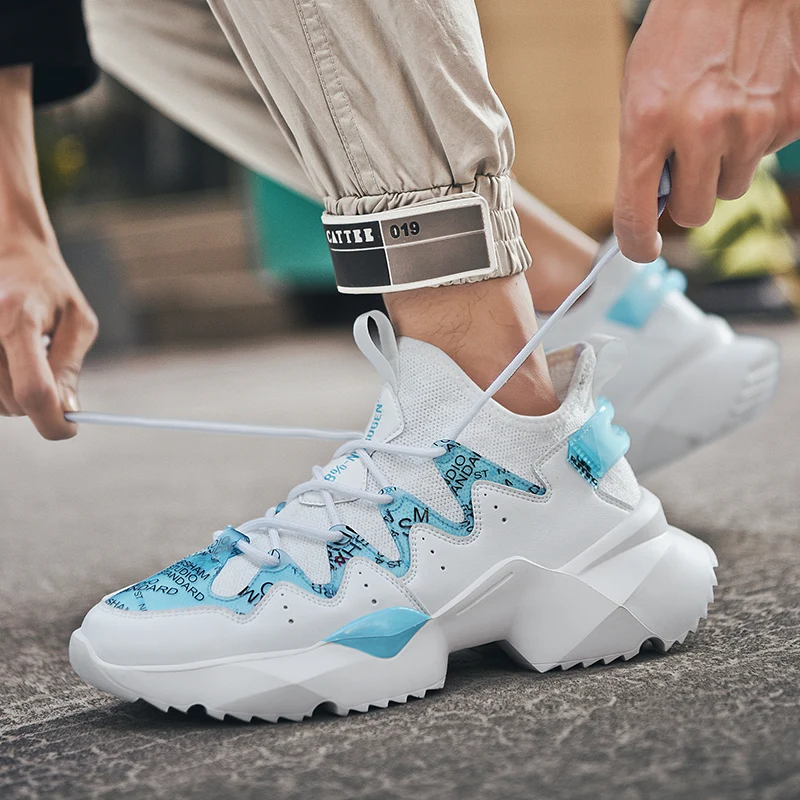 Sport Shoes Men Running Summer White Breathable Flying Knit Sneakers Jogging Walking Fashion Basket zapatillas hombre | Спорт и