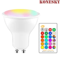 Светодиодная лампа с регулируемой яркостью, 8 Вт, RGB-лампа, GU10, RGB + теплый белый Светодиодный прожектор, умсветодиодный Светодиодная лампа, ос...
