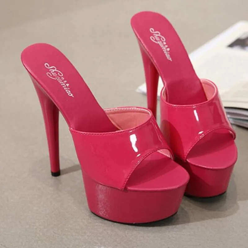 Сандалии YEELOCA женские из лакированной кожи пикантные водонепроницаемые туфли на