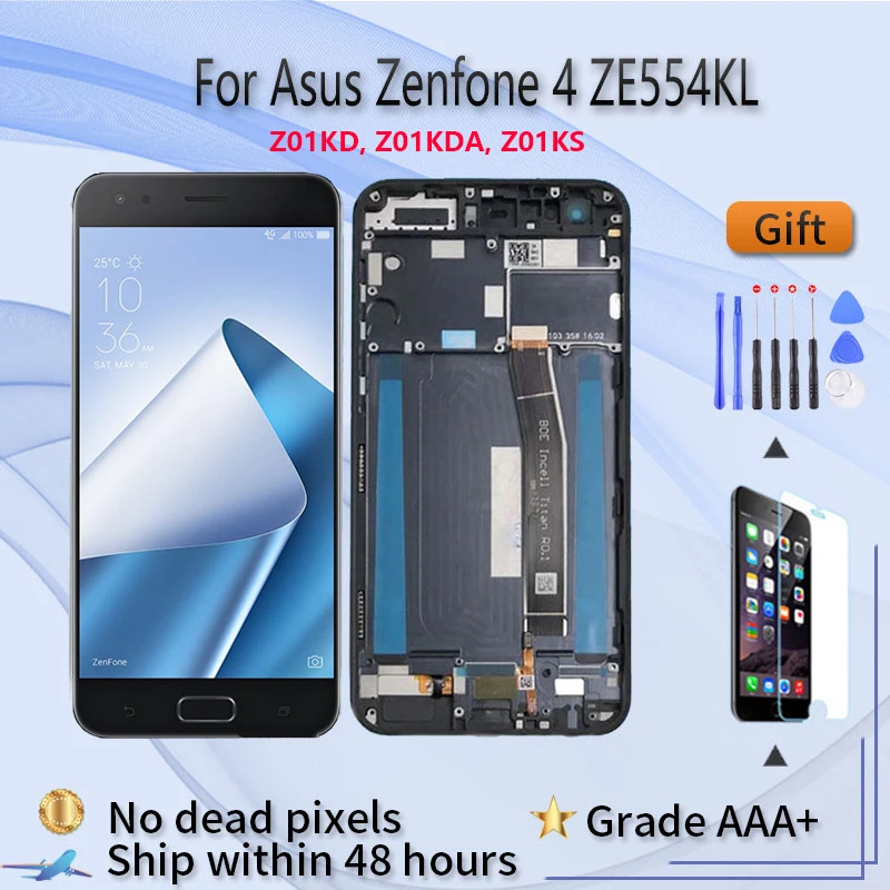 

ЖК-дисплей для Asus Zenfone 4 ZE554KL, сенсорный ЖК-экран в сборе с рамкой Z01KD Z01KDA Z01KS, оригинальный черный Запасной экран