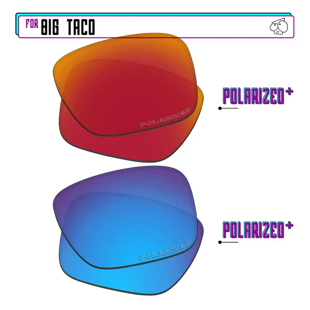 EZReplace Polarized Replacement Lenses for - Oakley Big Taco Sunglasses - BlueP Plus-RedP Plus