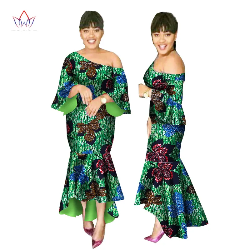 Платье-Русалка Женское на одно плечо батик с восковым принтом