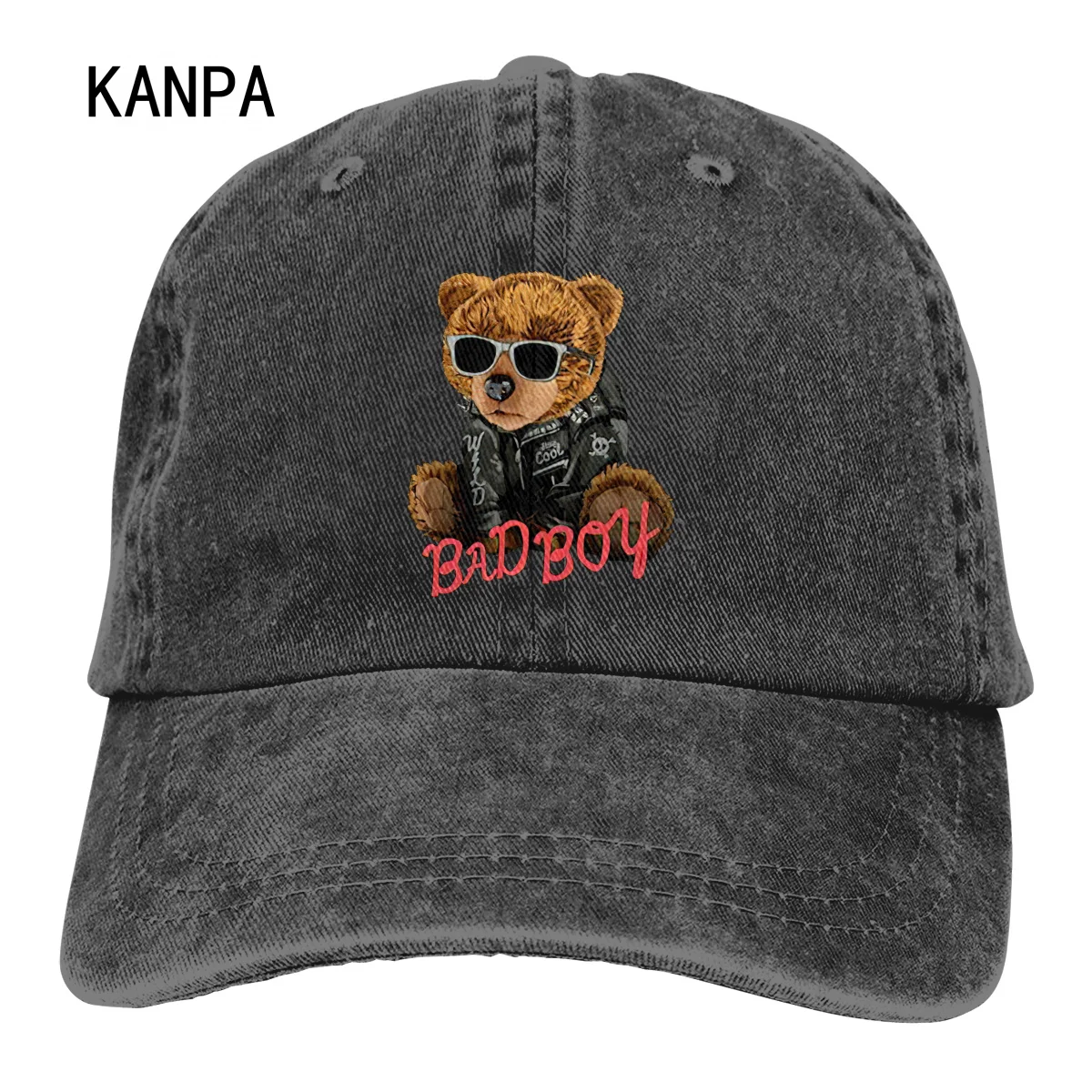 

Bad Boy Bear Printed Men Women Denim Baseball Caps Girls Casual Adjustable Washed Cotton Hats Summer Sun Protection Caps