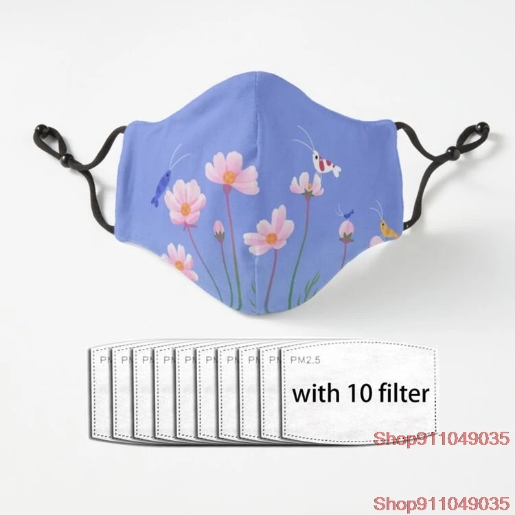 

Cosmos and shrimp Half Face Mouth Muffle Dustproof Masks Anti-dust Black Casual Warm Unisex Mask