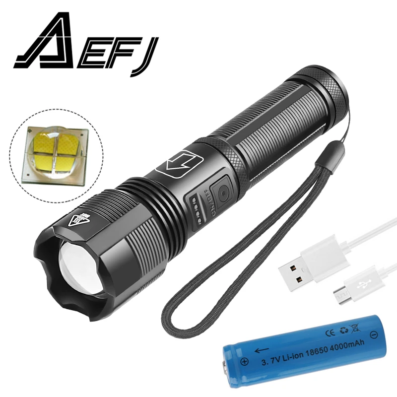 

Super Bright 4 Core P70.2 LED Flashlight with Battery Display 5 Lighting Modes for Adventure, Hiking, Camping, Hunting, Outdoor