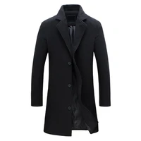 fine workmanship men jacket coat comfortable men jacket easy match polyester single breasted men overcoat for winter