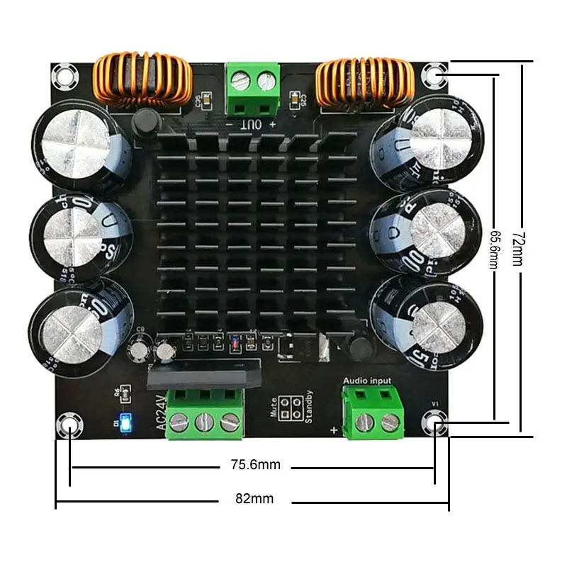 XH-M253 TDA8954TH Core BTL Mode HIFI Class 420W High Power Mono Digital Amplifier Board D3-003 | Электроника