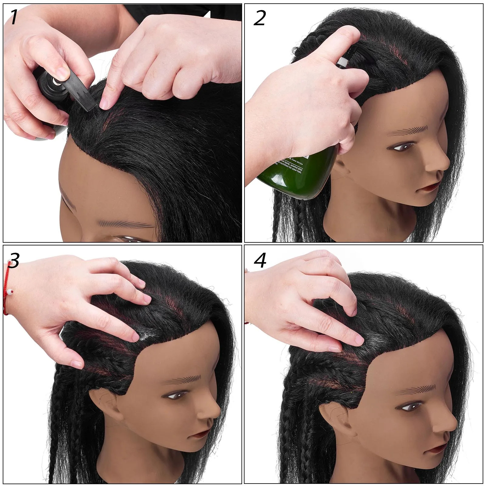 

Afro Mannequin Heads with 100% Real Hair Training Manikin Head for Braiding Hair Doll Head Hairdressing Wig Head with Stand