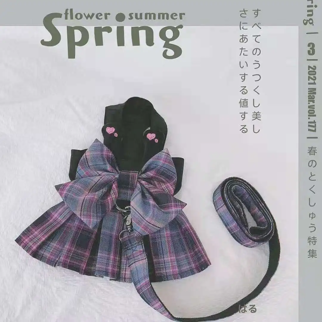 

Pet Dog Cat Clothes Vest-style Traction Clothes Go Out Chest Harness Skirt with Dog Leash