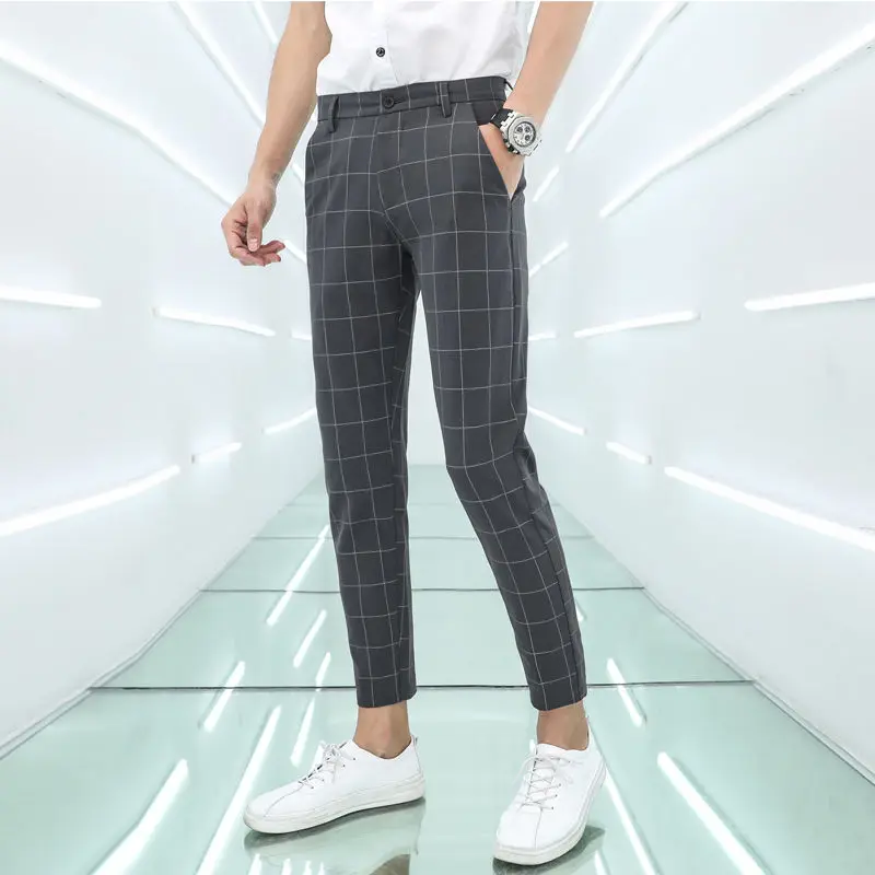 Новинка 2020 мужские классические брюки повседневные Простые облегающие деловые