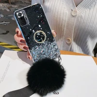 for xiaomi redmi note 10 pro case luxury bling glitter ring stand phone cover xiaomi redmi note 10s note10 10pro1 0 covers capa