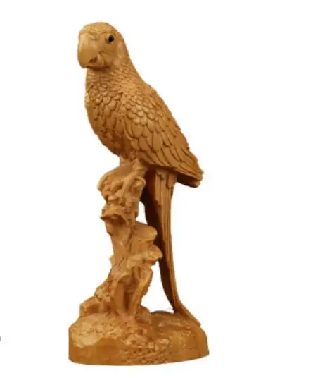 

Boxwood carving parrot decoration small sculpture model craft gift home office gifts