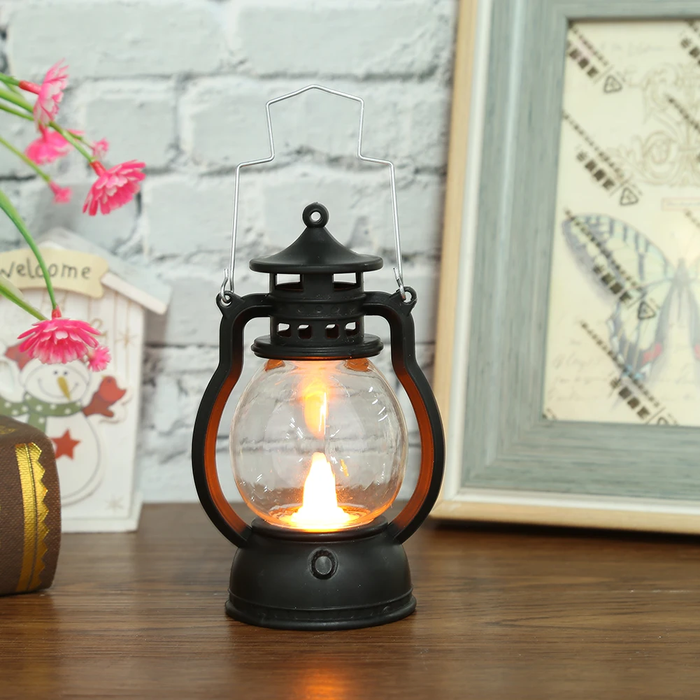 

Lamp power Dimming Desk lamp Bedside Hanging Retro Classic Kerosene Portable LED Lantern Lights Antique Home Ornaments