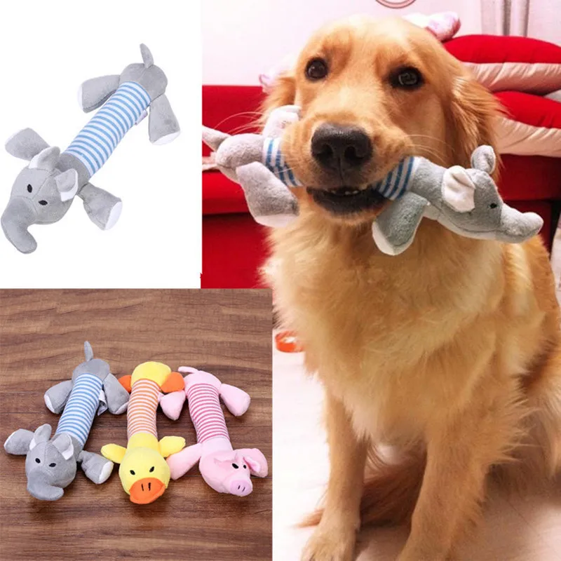

Plush Dog Toys Squeak Bite Resistant Cleaning Teeth Dog Chew Puppy Toys Cartoon Animal Squeak Pet Dogs Cat Chew Squeaking Toy