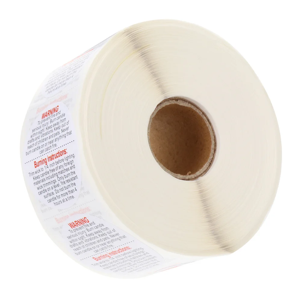 

Candle Jar Container Stickers Candle Safety Labels Candle Warning Decals (White)