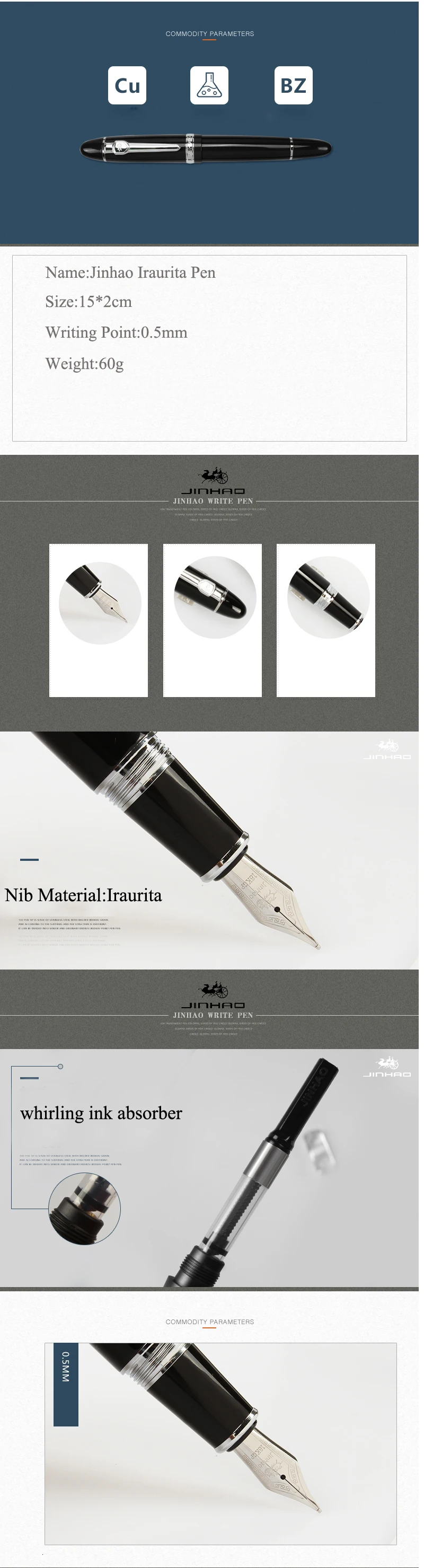 Высокое качество Jinhao x750 ручка стилографика Роскошная перьевая ручка чернильная ручка канцелярские принадлежности Iraurita 0,5 мм caneta Stylo plume 03828