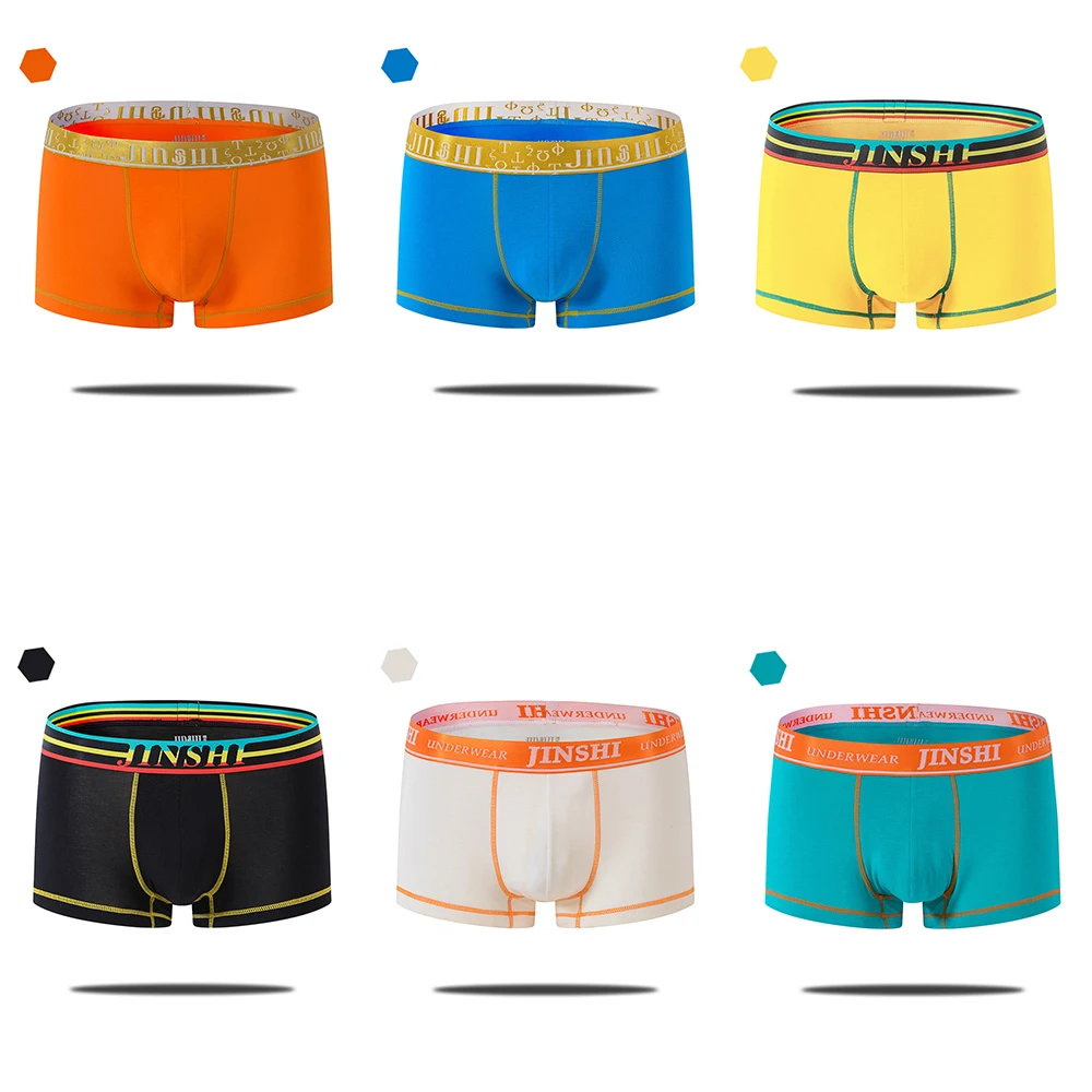 Fashion Men Comfortable Sexy Boxer Briefs Solid Color Flex Waistband Shorts Boxers Male Panties Underpants Briefs