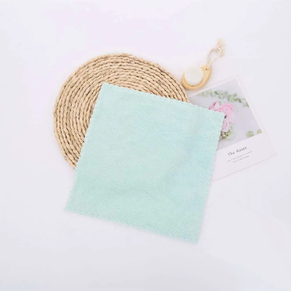 

25x25cm 1pcs Superfine Fiber Coral Fleece Child Towel Hand Towel Pinafore Home Cleaning Face For Baby For Kids High Quality