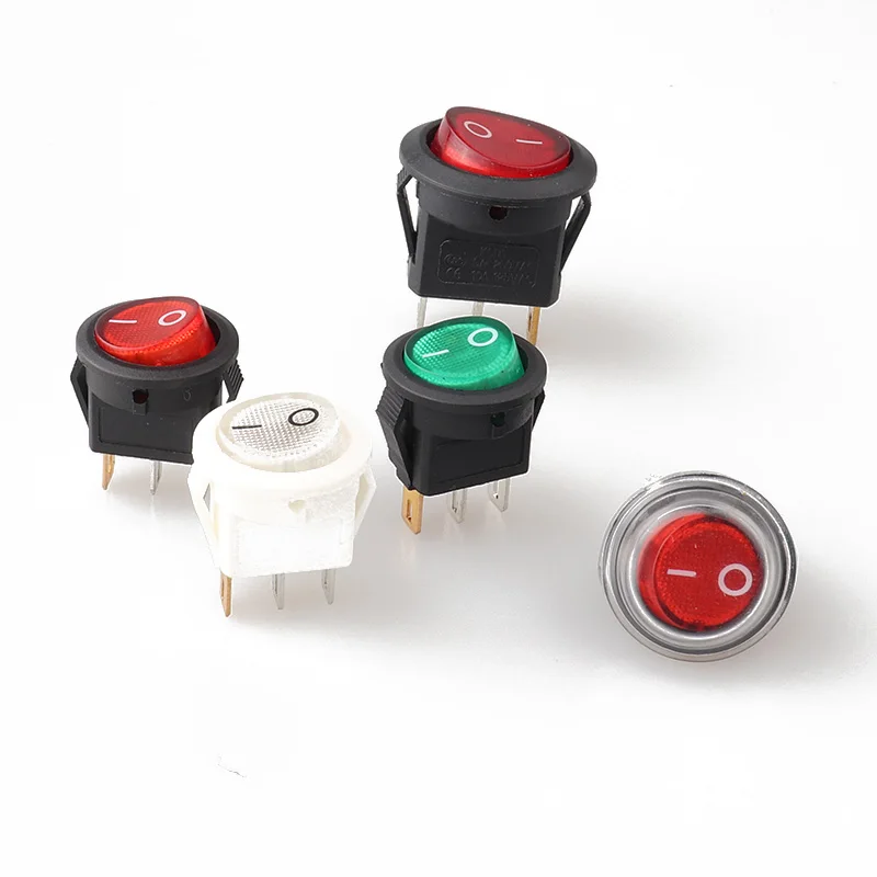 KCD2 101DX 3 pin Красный светильник Ac 12v круглый соединитель переключателя|Выключатели|