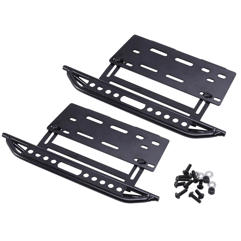 

2 Set RC Car Part: 1 Set 313Mm 12.3 Wheelbase Metal Frame Front Gearbox & 1 Set Metal Side Pedal Foot-Plate Sliders