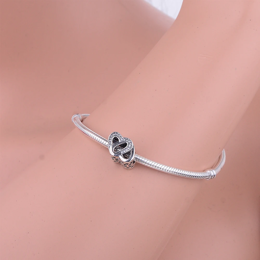 Прозрачные бусины-подвески в форме сердца подходят для оригинальных браслетов