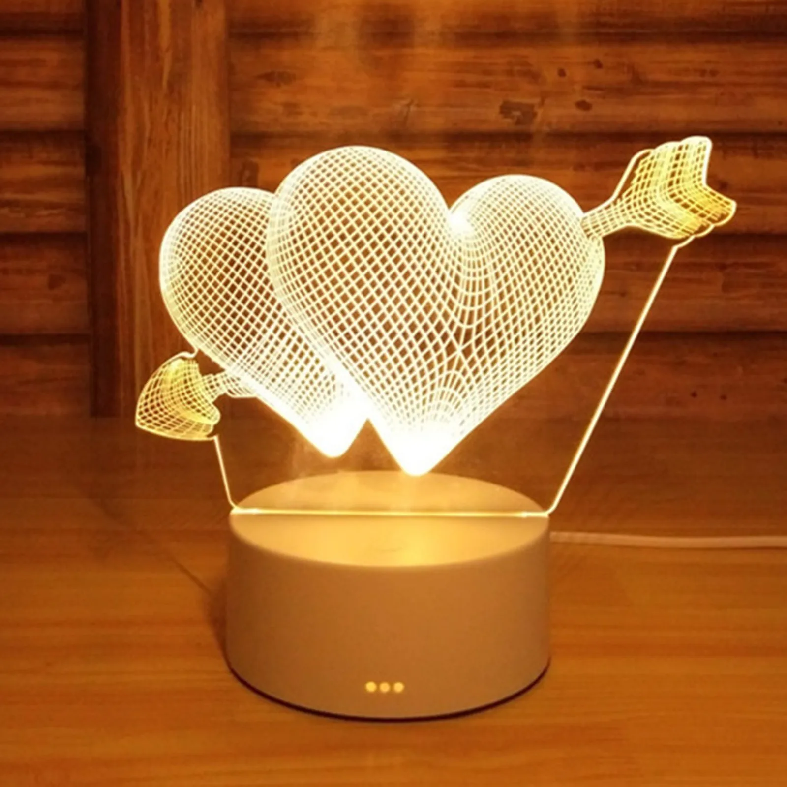 

Акриловый 3D ночсветильник в форме сердца, лампа 4 Вт с USB-зарядкой, ночсветильник для Дня святого Валентина, настольное украшение