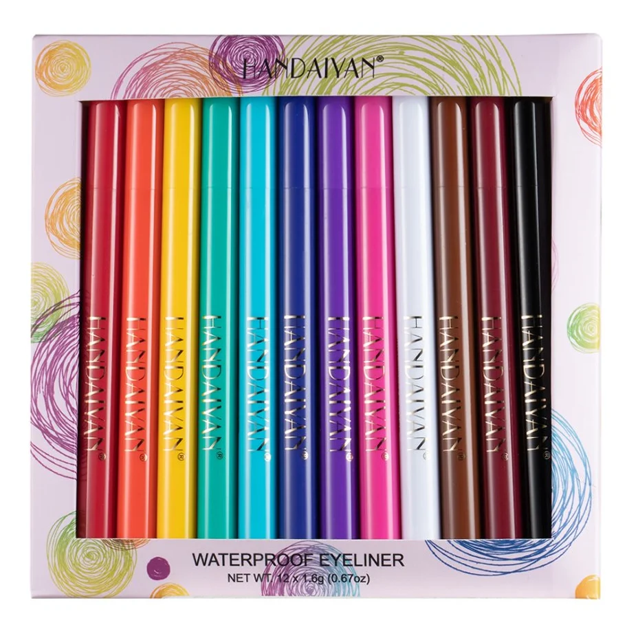 

HANDAIAYN 12 Colors Matte Liquid Eyeliner Non-Faint Waterproof Long Lasting Liquid Eye Liner Pencil Beauty Girls Eyes Cosmetics