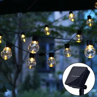 solar outdoor lighting waterproof 20 led ball bulb holiday outside garden decoration light with hook string lights wall lamp