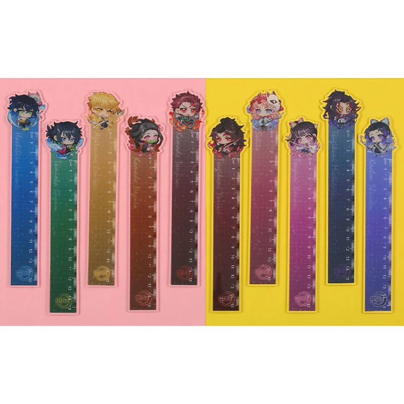 

Demon Slayer Ruler Anime Straight Rulers Kochou Shinobu Kanroji Mitsuri Cute Stationery Student Drafting Supplies School Supply