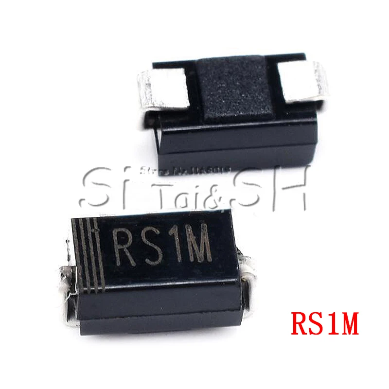100pcs RS1M DO-214AC SMA Выпрямитель с быстрым восстановлением FR107 SMD