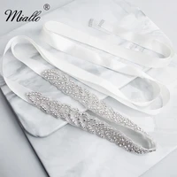 miallo fashion silver flowers austrian crystal wedding sash women bridal rhinestone belt for bride dress jewelry accessories