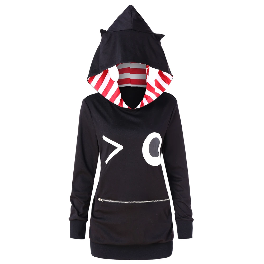 Новинка 2020 толстовки с 3D рисунком лица из мультфильма женские капюшоном и