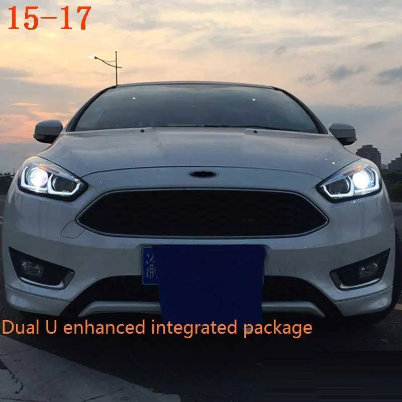 Сигнальные лампы Neblineros Para Automovil, запчасти для дневных ходовых огней Drl, стильные Светодиодные Автомобильные фары, автомобильные фары в сборе для Ford Focus