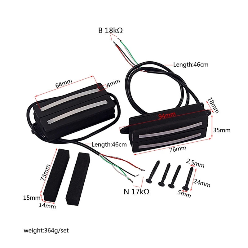 1 комплект Двойной Катушкой гитарный звукосниматель 7 Гитара шеи мост