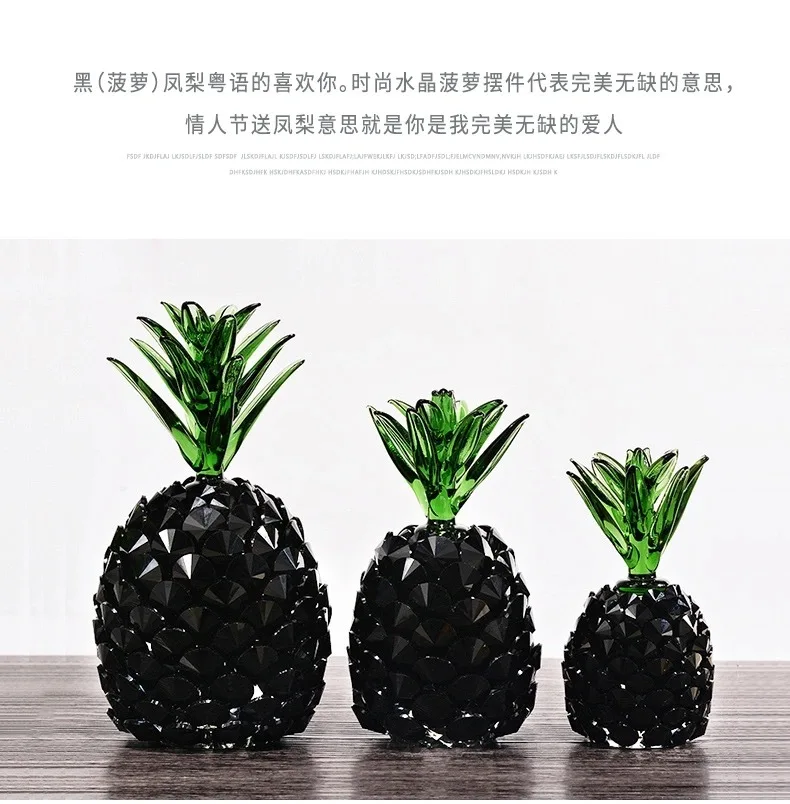 

High-grade Crystal Pineapple Crafts Glass Paperweight Fengshui Figurine Home Decoration Ornaments Party Birthday Christmas Gifts