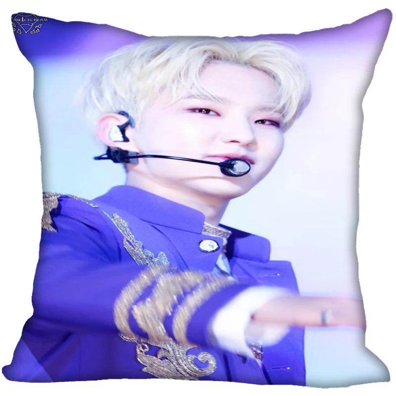 Новинка квадратные шелковые наволочки Kpop с принтом Seventeen сатиновая наволочка для