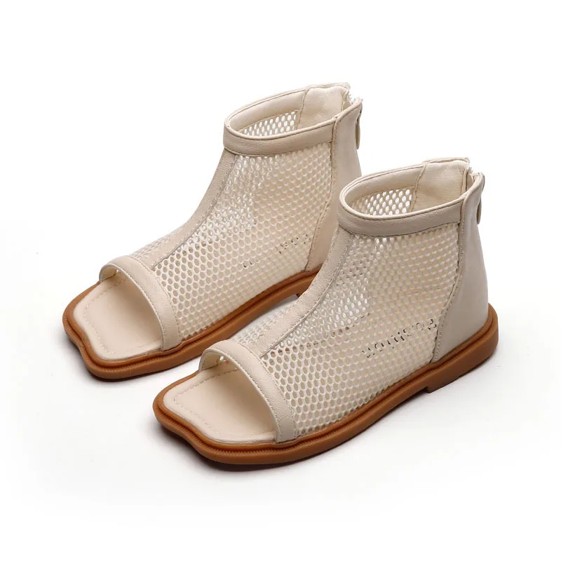 

Girls Sandals 2021 Summer New Children's Shoes Square Mouth Princess Shoes Open-toe Mesh Sandals Breathable Fashion Shoes Beach