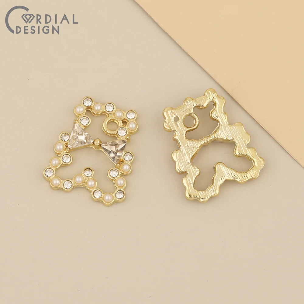 

Cordial Design 50Pcs 15*18MM Rhinestone Pendants/Jewelry Accessories/Imitation Pearl/Animal Shape/Jewelry Findings & Components
