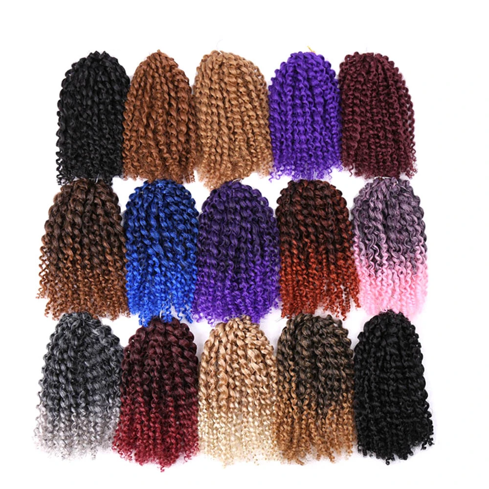 Synthetic 12inch Marley Bob Braids Passion Twist Hair Freetress Water Wave Ombre Crochet Braid Hair Extension Spring Twist Hair images - 6