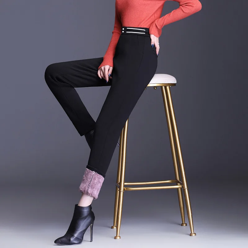 

Women High Waist Thick Velvet Leggings Casual All-Match Skinny Female Leggings Pants Autumn Keep Warm Fitness Pants Sweatpant