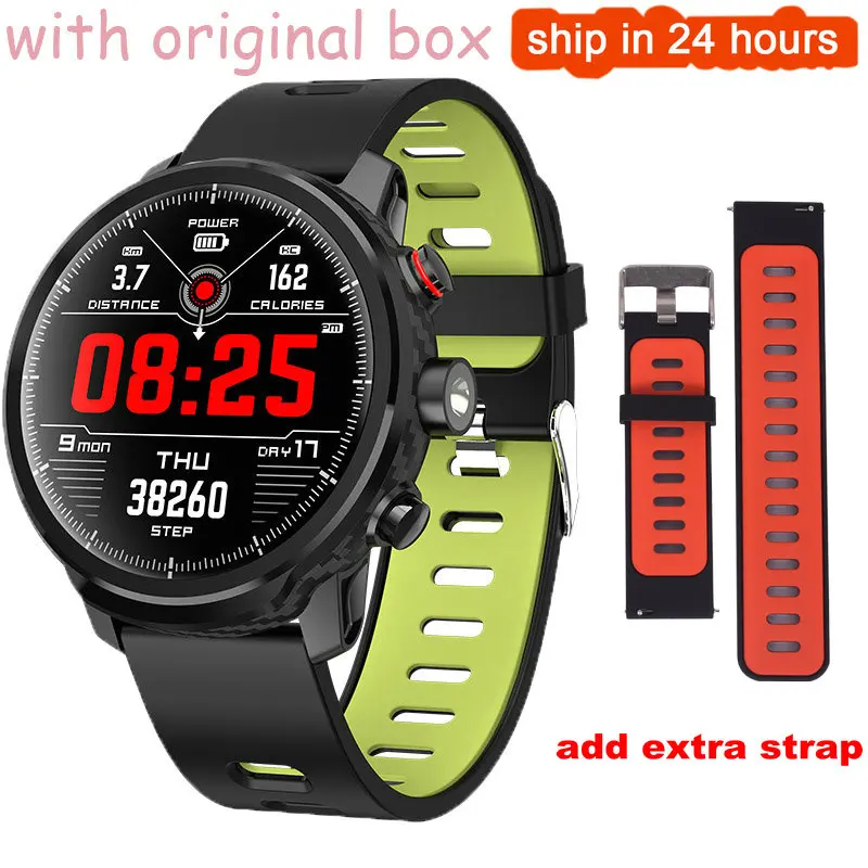 add extra strap Горячая L5 Смарт-часы Водонепроницаемый Для мужчин Смарт-часы Bluetooth браслет Android напоминание сердечного ритма шагомер плавательный Ip68 - Цвет: add extra strap