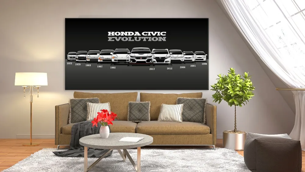 Wall Art Modular Picture 1 pieces Posters Canvas HD Printed Retro Honda CIVIC Car Painting Modern Home Decoration Living Room